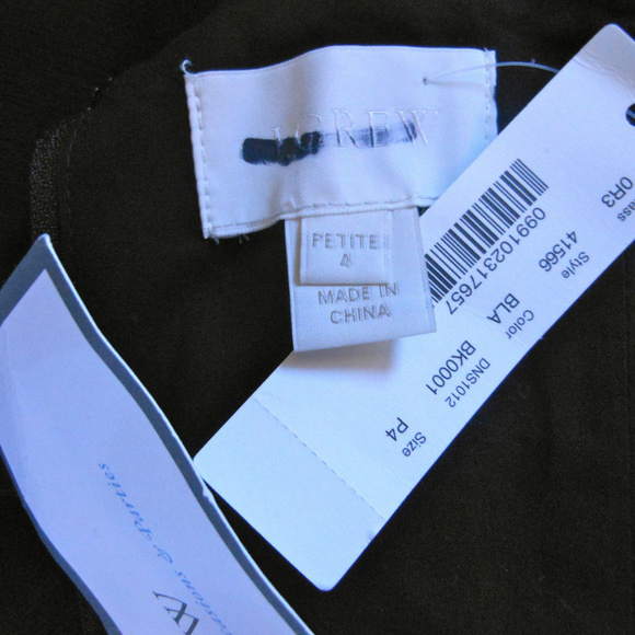 J CREW Strapless Silk Chiffon Taryn Dress 4P BLACK - Picture 7 of 7